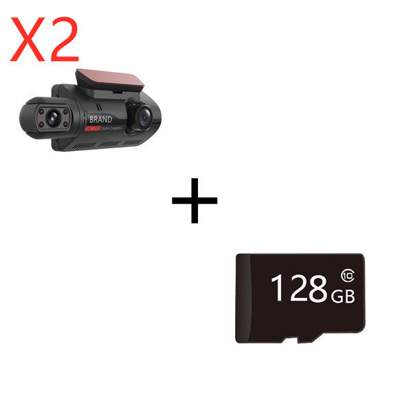 Front HD And Inside Non-Light Night Vision Dual Recording Hidden Driving Recorder 3 Inch IPS Screen,