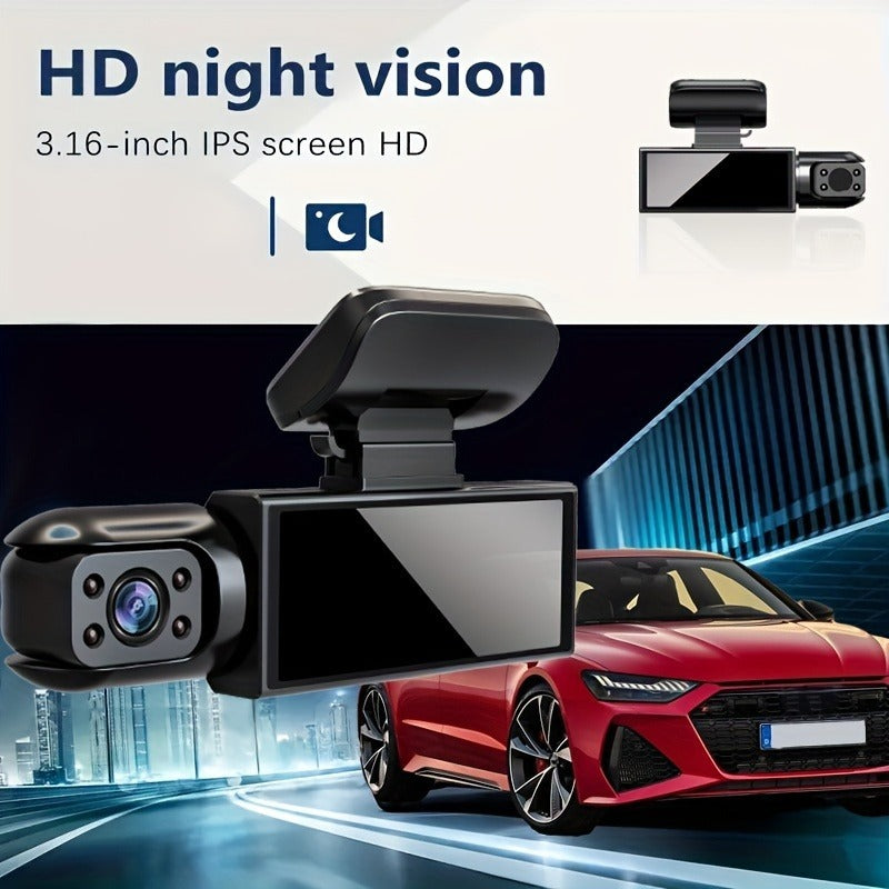 Full HD Front and Interior Dash Cam M8 With 32G Memory Card, Self-driving Commuting Full Scene Adaptation