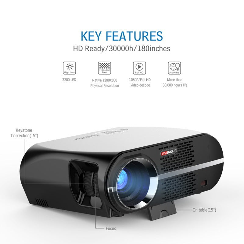 Hot-Selling GP100 Mini Projector for Home, Office & Business | 3500 Lumens, 1280x800 HD, HDMI/USB/VGA