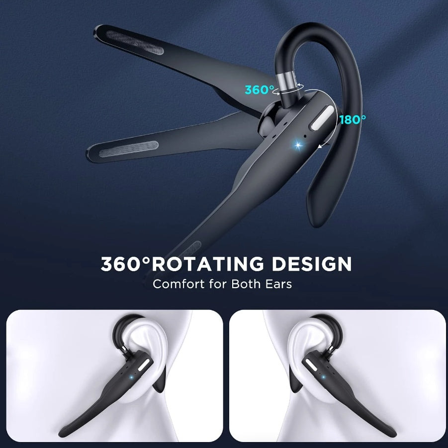 Wireless Headset Bluetooth 5.1 Earpiece Dual Mic Earbud Noise Cancelling