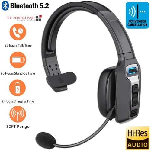 5.2 Wireless Headset With Noise Cancelling Mic For Phones PC