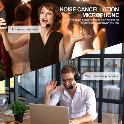 5.2 Wireless Headset With Noise Cancelling Mic For Phones PC