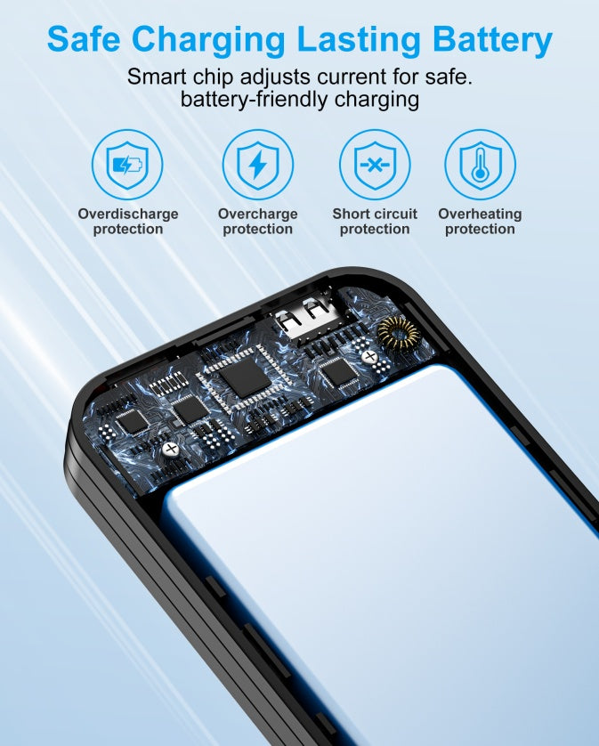 Power Bank 22.5 WQuick Charging with AC Socket, Dual-Wire Hose Design (Type-C + LightLine)