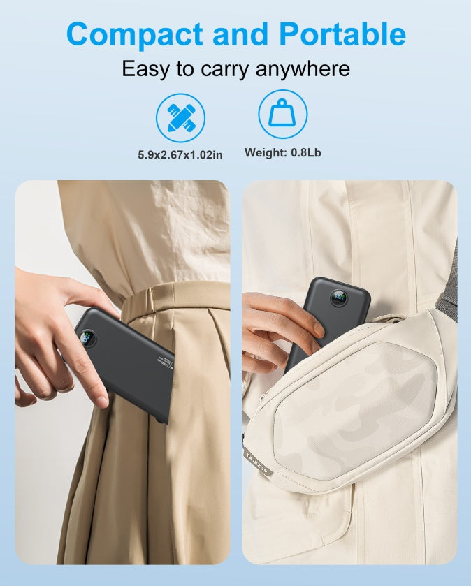 Power Bank 22.5 WQuick Charging with AC Socket, Dual-Wire Hose Design (Type-C + LightLine)