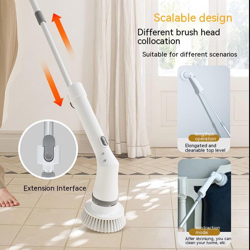 Electric Scrubber Cleaning Brush – Telescopic Handle | Multifunctional | Type-C Charging | Wall & Floor Cleaner