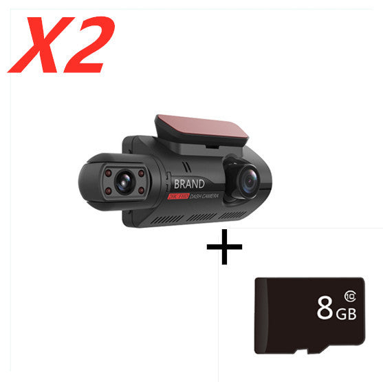 Front HD And Inside Non-Light Night Vision Dual Recording Hidden Driving Recorder 3 Inch IPS Screen,