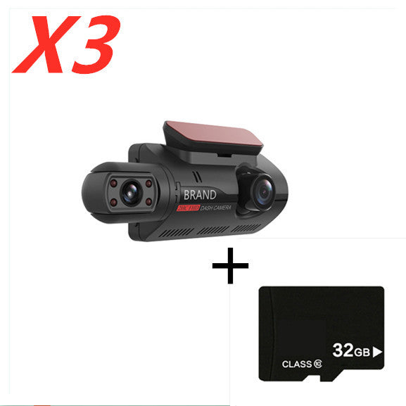 Front HD And Inside Non-Light Night Vision Dual Recording Hidden Driving Recorder 3 Inch IPS Screen,