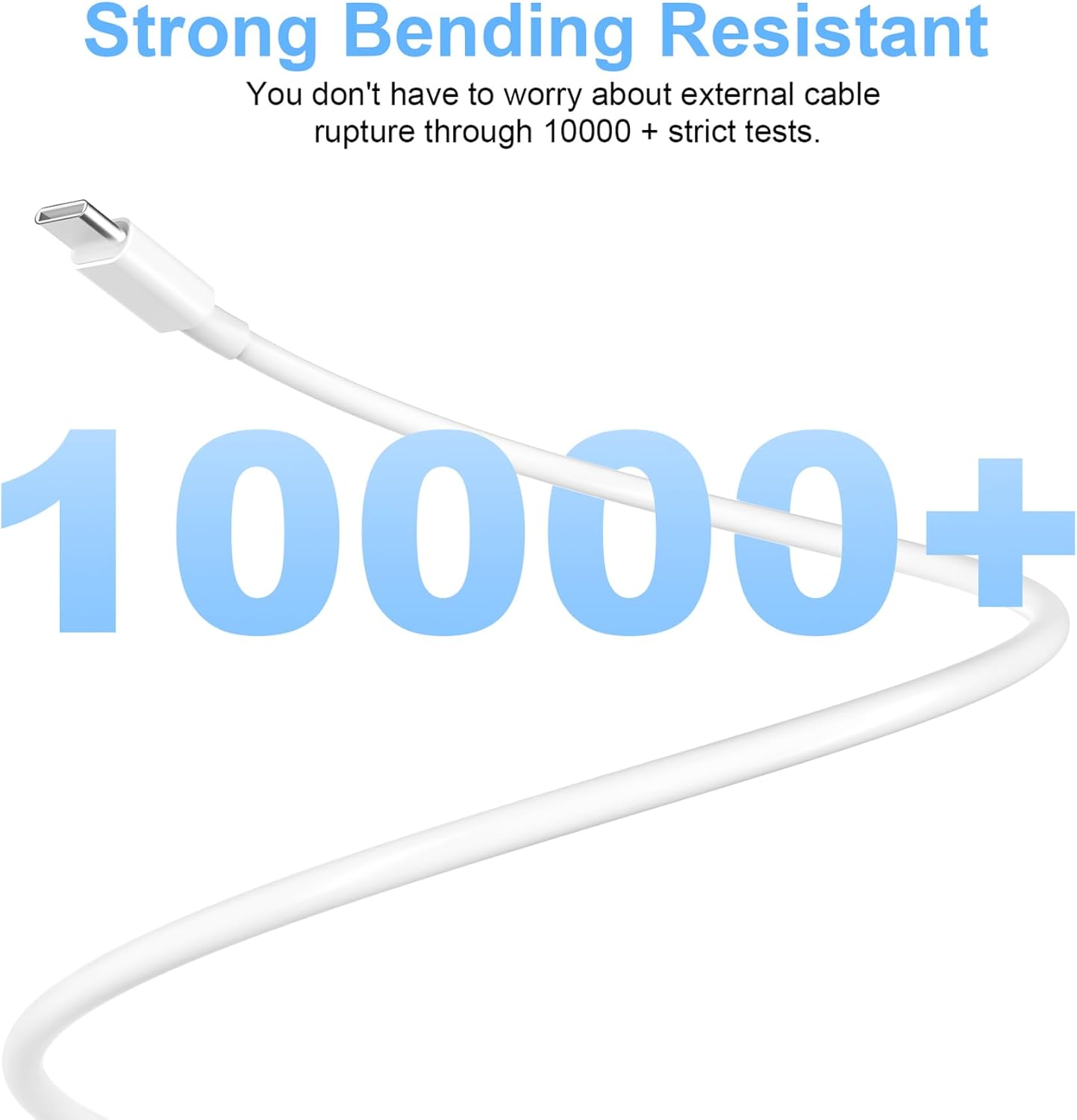 PeakEon 6.6FT (2M) Type-C to Type-C Fast Charging Cable | 60W PD, 3A High-Speed Data Sync for Smartphones,tablets,smartwatches,Laptop and More