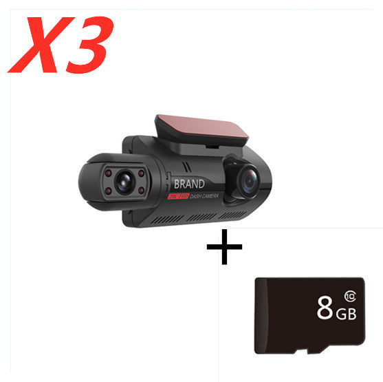 Front HD And Inside Non-Light Night Vision Dual Recording Hidden Driving Recorder 3 Inch IPS Screen,