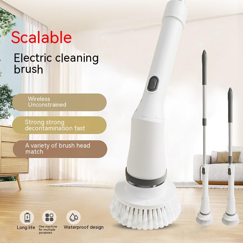 Electric Scrubber Cleaning Brush – Telescopic Handle | Multifunctional | Type-C Charging | Wall & Floor Cleaner
