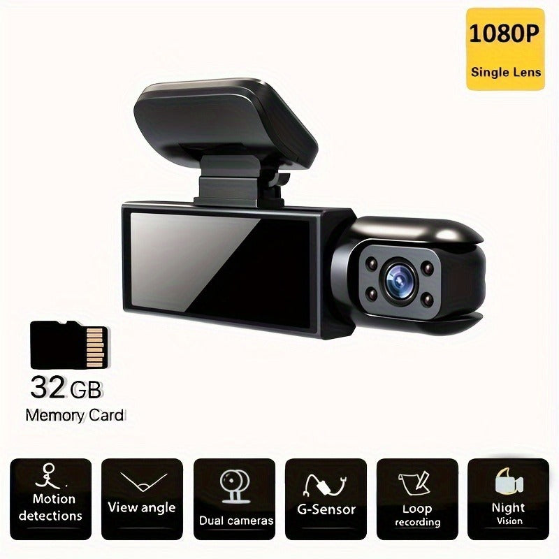 Full HD Front and Interior Dash Cam M8 With 32G Memory Card, Self-driving Commuting Full Scene Adaptation