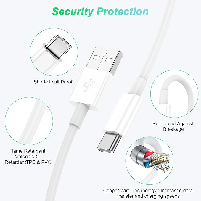 PeakEon 6FT USB A to USB Type C Fast Charging & Data Sync Cable