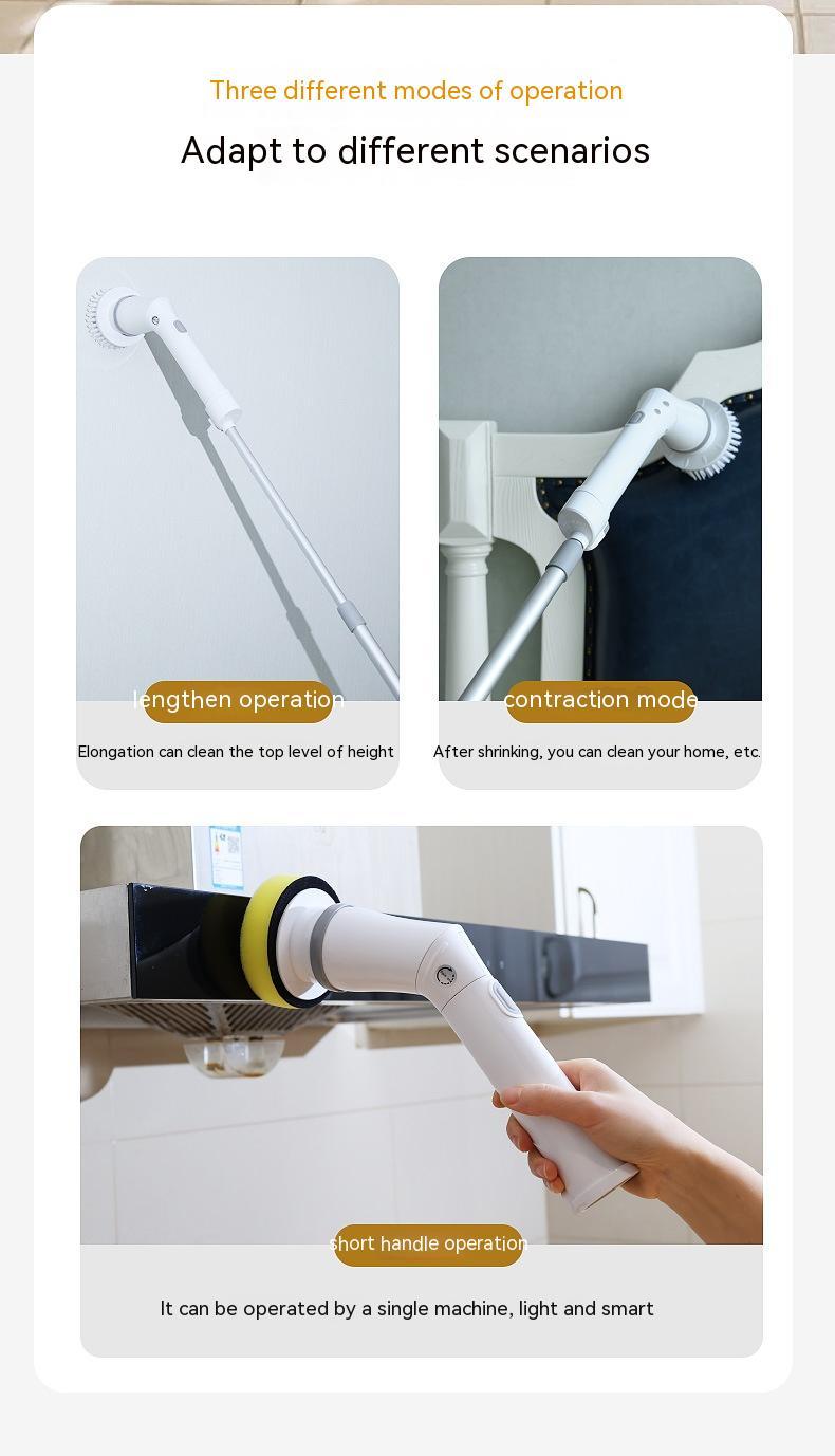 Electric Scrubber Cleaning Brush – Telescopic Handle | Multifunctional | Type-C Charging | Wall & Floor Cleaner