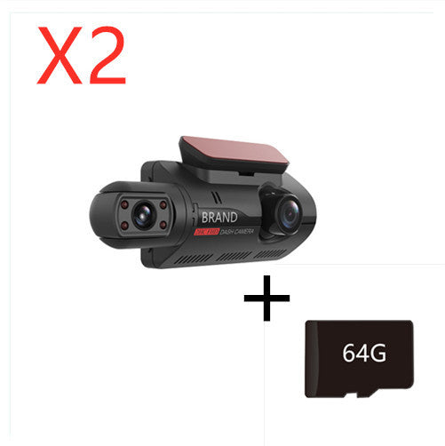 Front HD And Inside Non-Light Night Vision Dual Recording Hidden Driving Recorder 3 Inch IPS Screen,