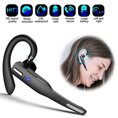 Wireless Headset Bluetooth 5.1 Earpiece Dual Mic Earbud Noise Cancelling