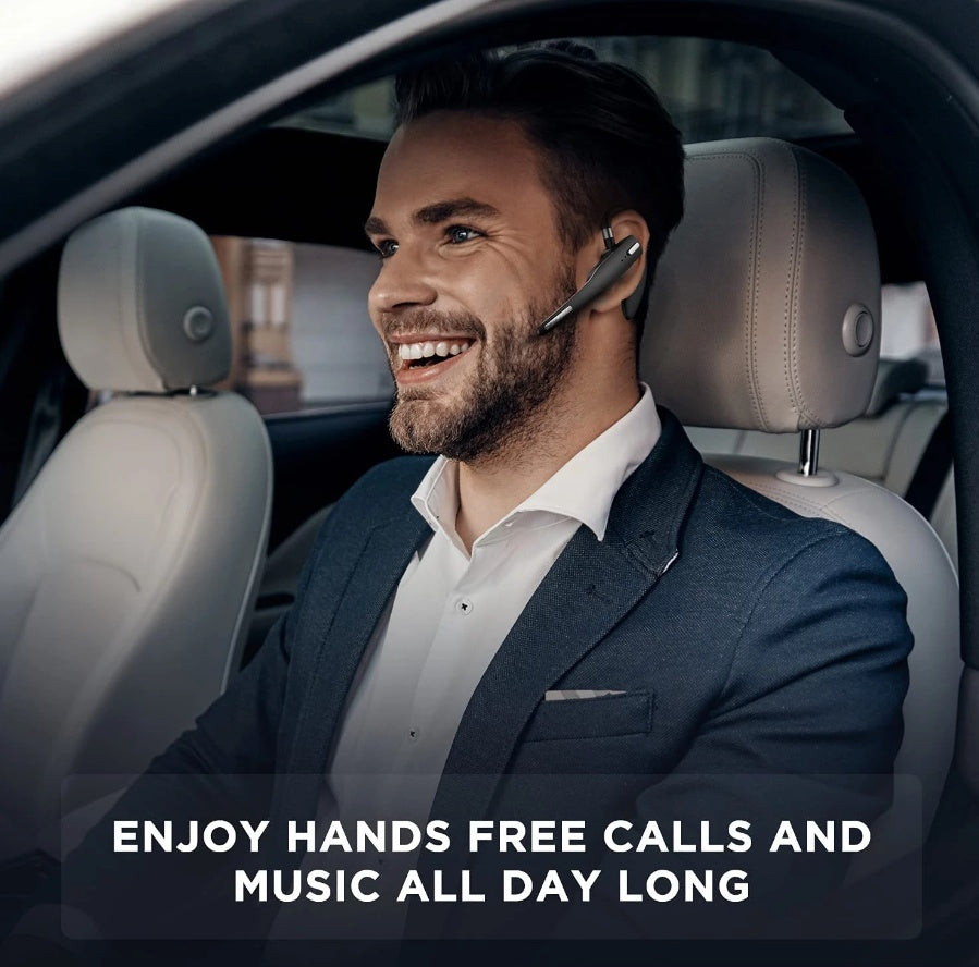 Wireless Headset Bluetooth 5.1 Earpiece Dual Mic Earbud Noise Cancelling