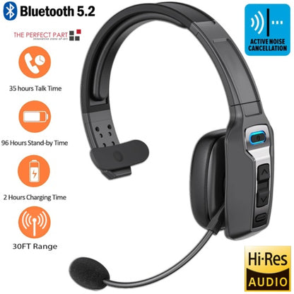 5.2 Wireless Headset With Noise Cancelling Mic For Phones PC