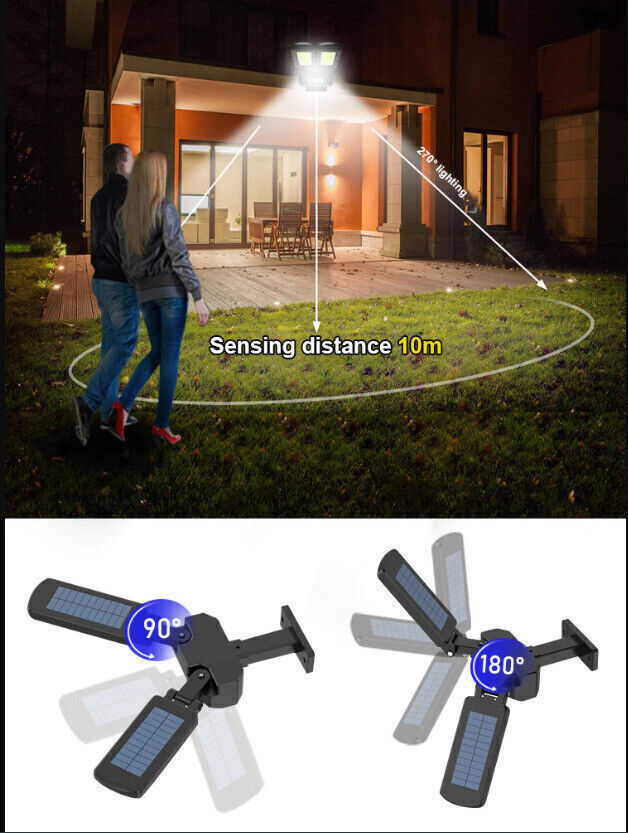 NEW Solar LED PIR Motion Sensor Outdoor Garden Security Street Wall Light 5000L Lamp