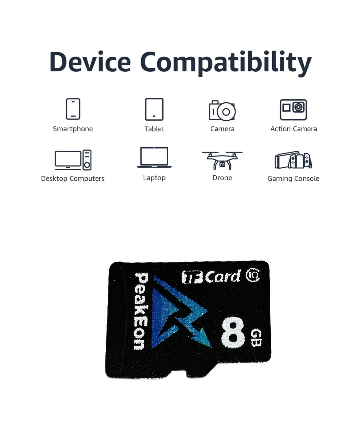PeakEon MicroSD TF  Memory Card,4K/5K UHD, Waterproof, Shockproof,High Speed 130MB/s (Mix Packs)
