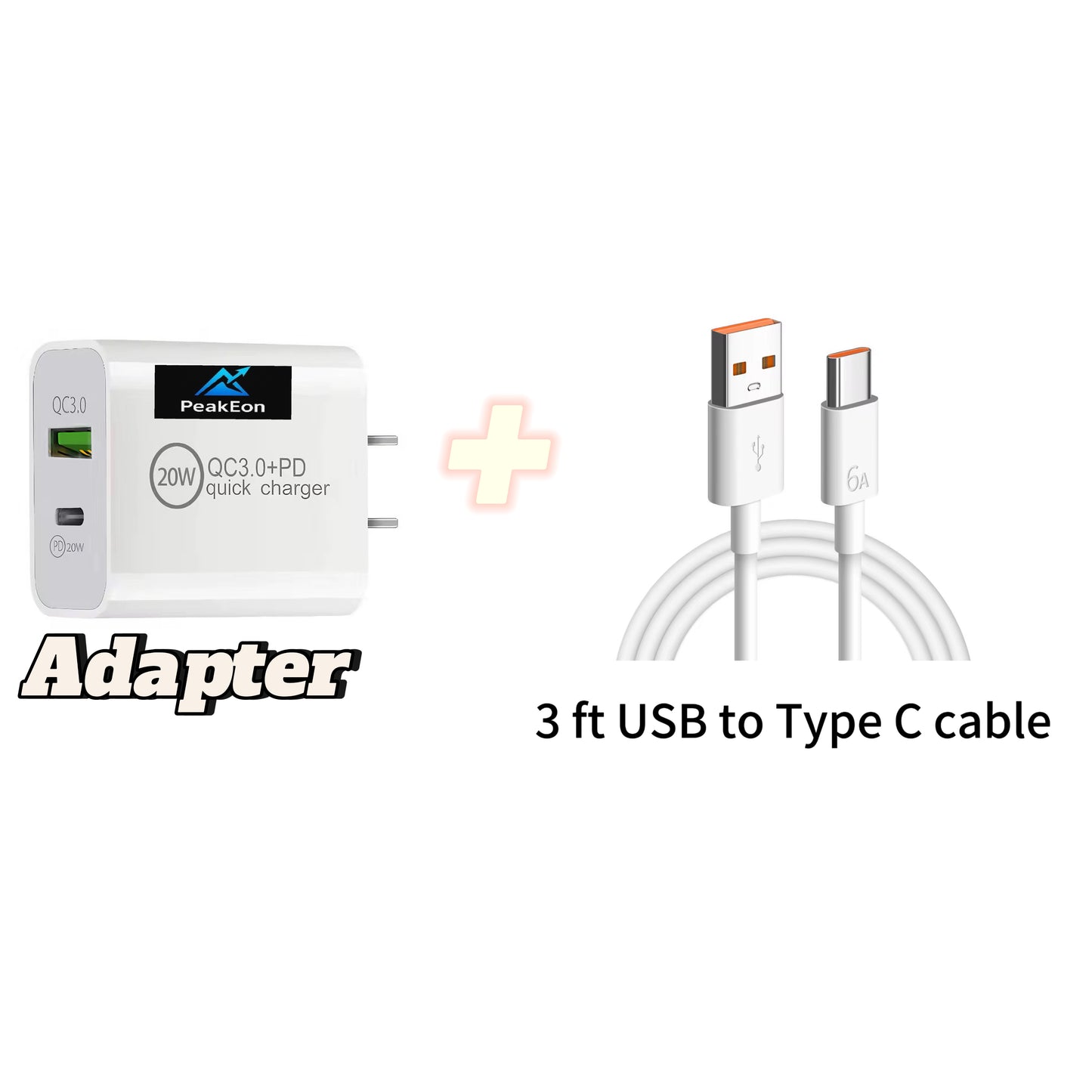 PeakEon 3FT(2m) USB to USB Type C Fast Charging & Data Sync Cable