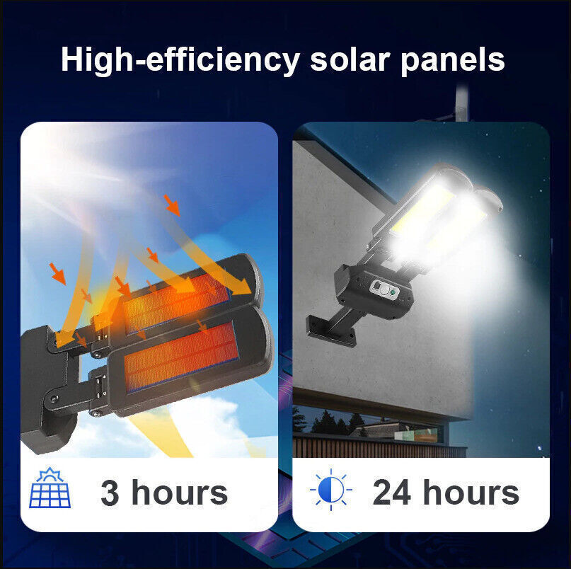 NEW Solar LED PIR Motion Sensor Outdoor Garden Security Street Wall Light 5000L Lamp