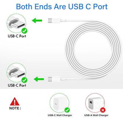 PeakEon 3.3ft (1M) Type-C to Type-C Fast Charging Cable | 60W PD, 3A High-Speed Data Sync for Smartphones,tablets,smartwatches,Laptop and More