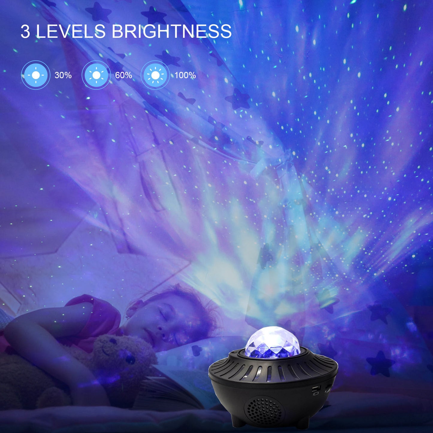 Led bluetooth music projector light