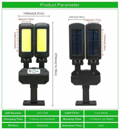 NEW Solar LED PIR Motion Sensor Outdoor Garden Security Street Wall Light 5000L Lamp