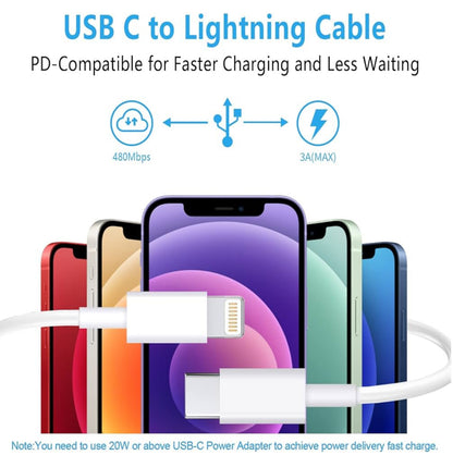 PeakEon 3.3ft (1M) Type-C to Lightning Fast Charging Cable | 60W PD, 3A High-Speed Data Sync for iPhone 14 or older
