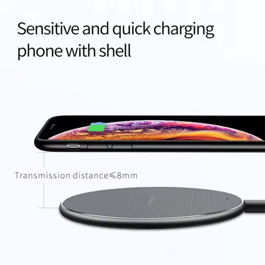 PeakEon 15W Qi Wireless Charger – Fast Charging Pad for Smartphones,  ABS + Aluminum With Led Light